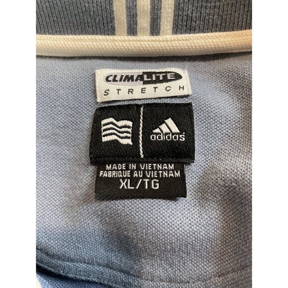 The Open 2005 St. Andrews Adidas Climalite Stretch Blue Polo Shirt Mens Size XL - Picture 8 of 11